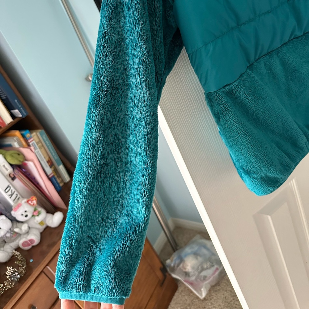 Columbia Jacket Girls’s XL Teal French Terry and Puffer, Hooded Jacket, Full Zip - Picture 6 of 6